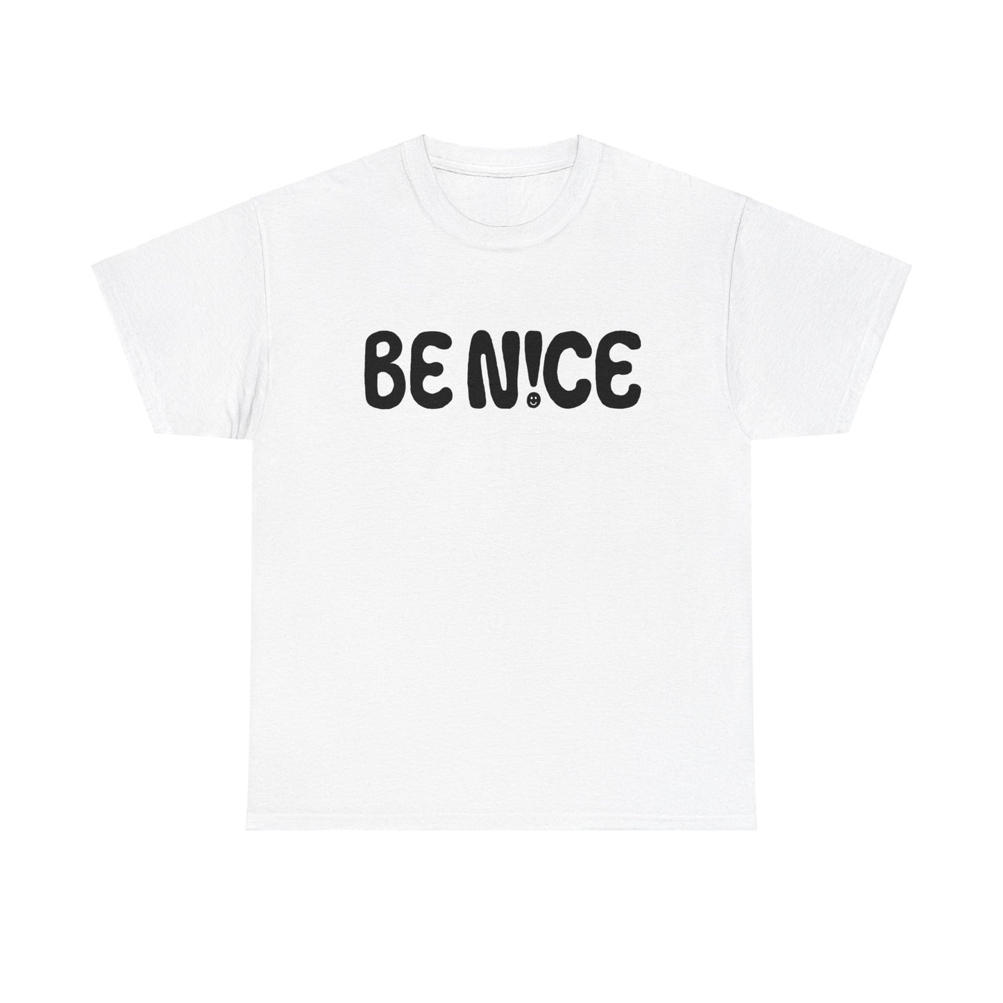 BE N!CE Band Logo - White/Pink Unisex Heavy Cotton Tshirt