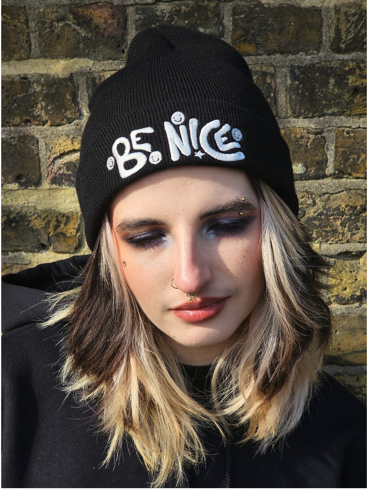 BE N!CE Black Beanie