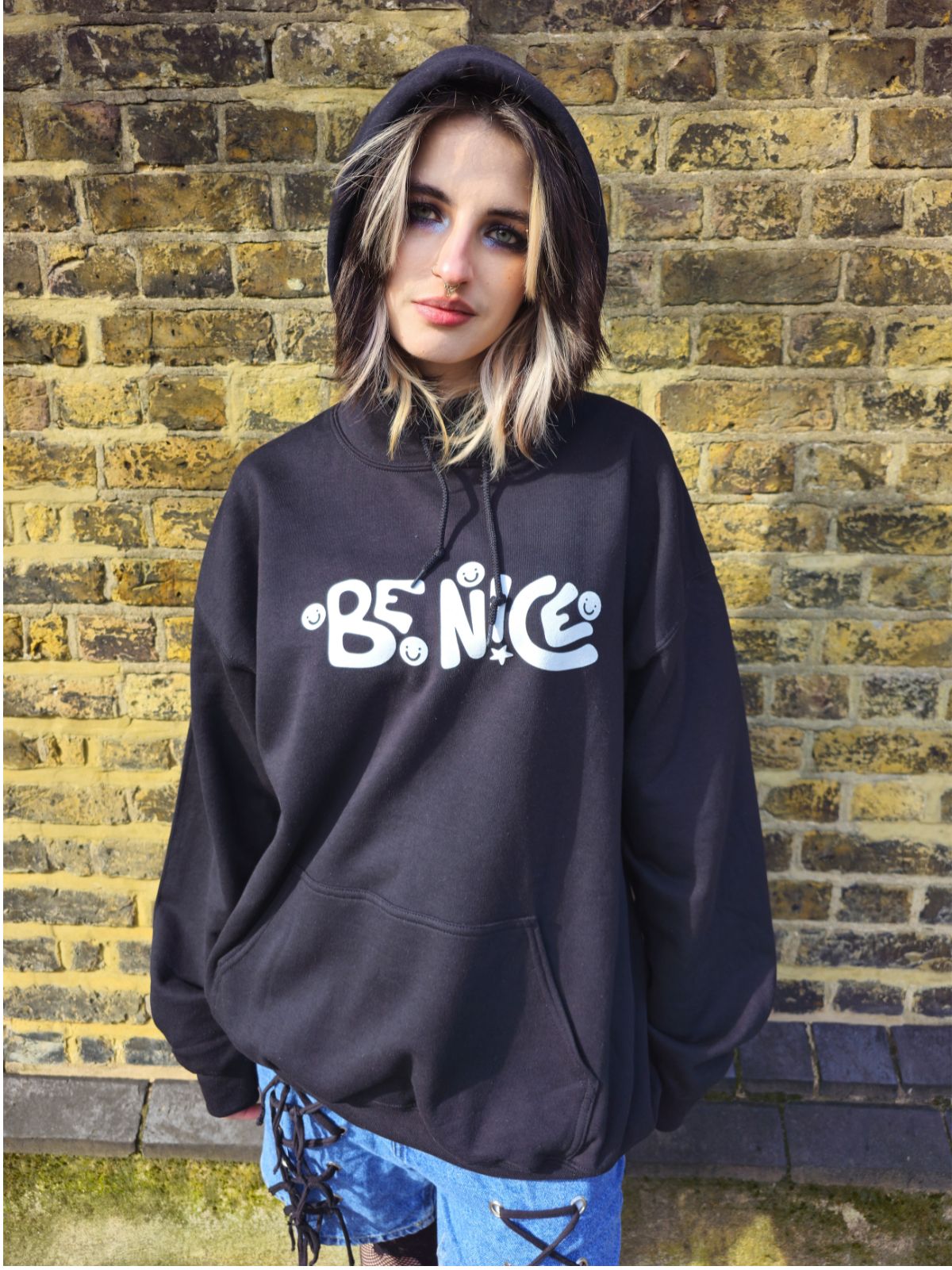 BE N!CE Black Hoodie